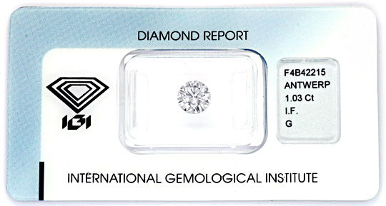 Foto 1 - Diamant 1,03 IGI G Lupenrein Excellent Idealcut Diamond, D5866