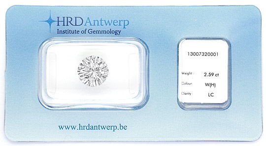 Foto 1 - 2,59ct Riesen Diamant Lupenrein Wesselton HRD Gutachten, D6454