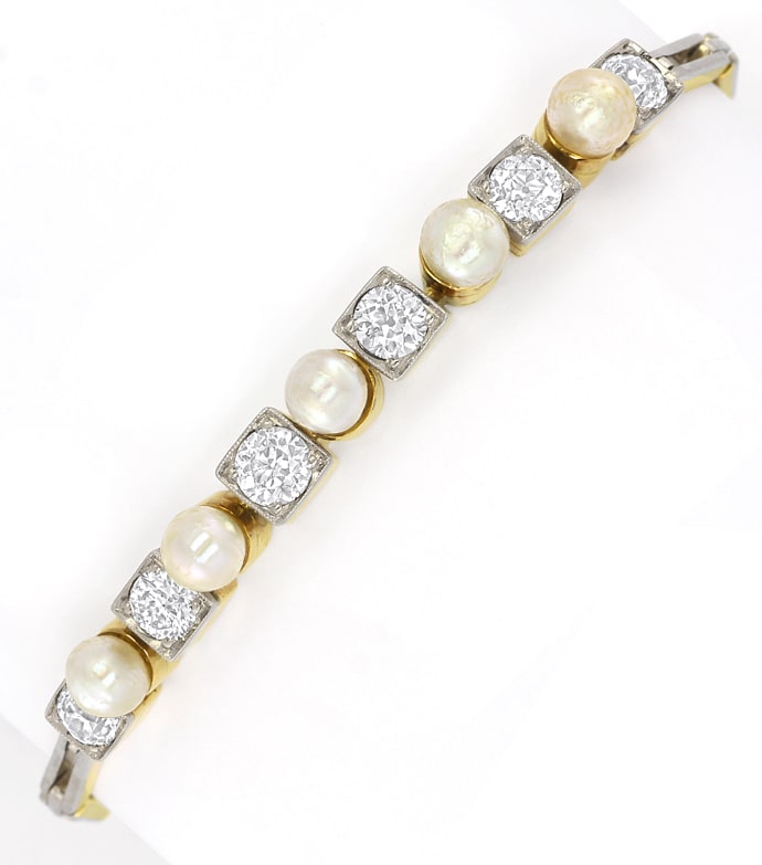 Foto 3 - ArtDeco Armband 1,93ct Diamanten und 5 Perlen, S5650